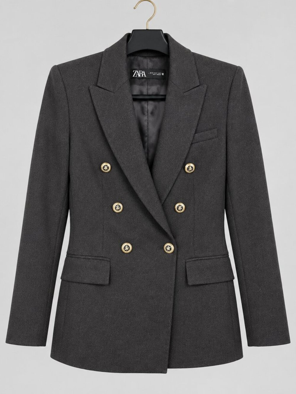 Zara Double Breasted Gold Button Blazer Size XS